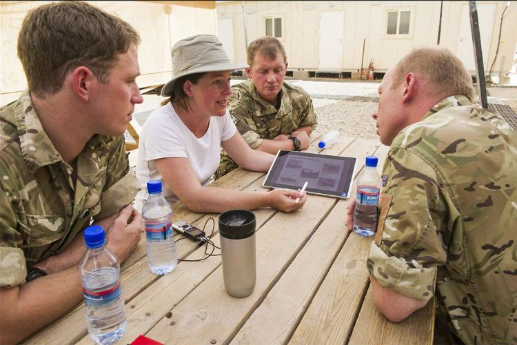 Laura Skidmore at Camp Bastion, Helmand, Afghanistan