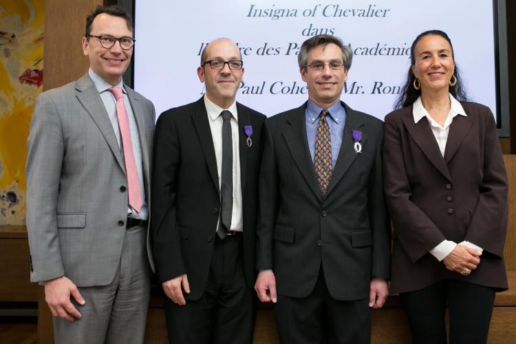 Professors Ron Levi and Paul Cohen receive France's Ordre des Palmes académiques 