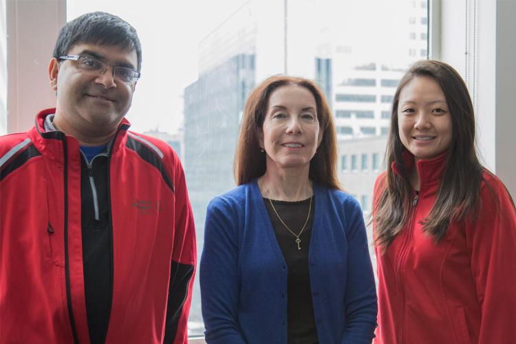 Photo of James Noronha, YiWen Shao and Rebecca Renwick