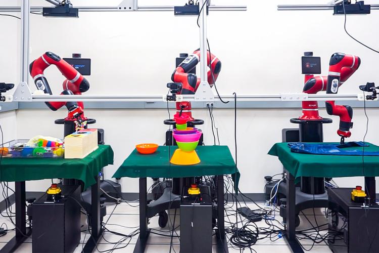 Photos of robots in a lab