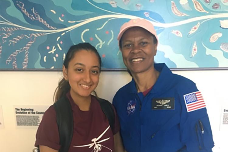 photo of Saanjali Maharaj and astronaut Yvonne Cagle