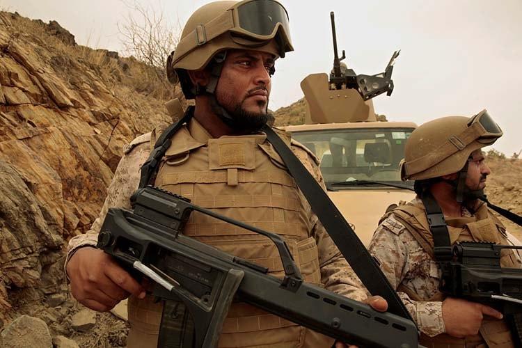 Saudi soldiers on patrol