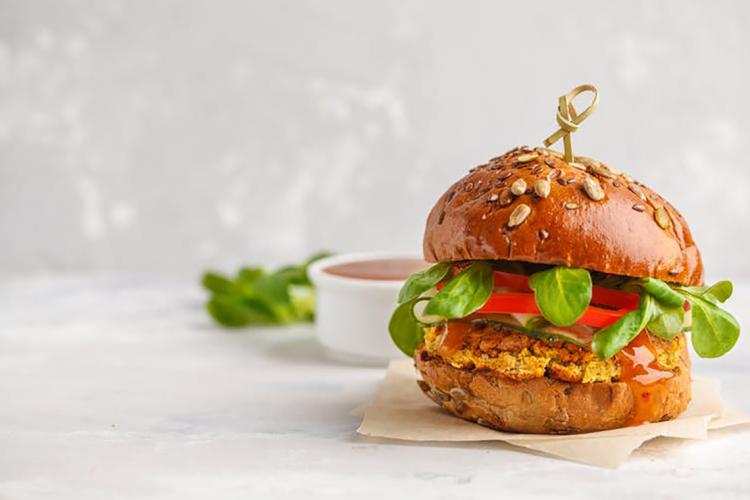 Photo of a veggie burger
