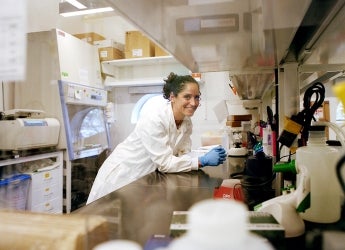 Christina Guzzo in a lab