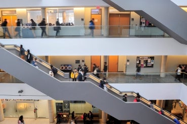 Photo of students in library