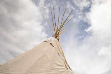 teepee being raised