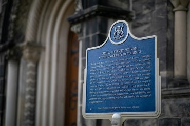 Sexual diversity activism plaque at the University of Toronto