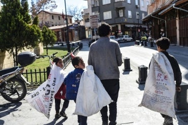 Children walking the streets of Gaziantep