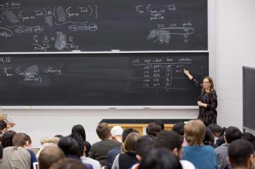 photo of Diane Horton at head of lecture hall