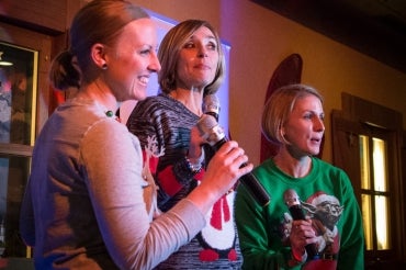 Photo of karaoke singers at a Xmas party