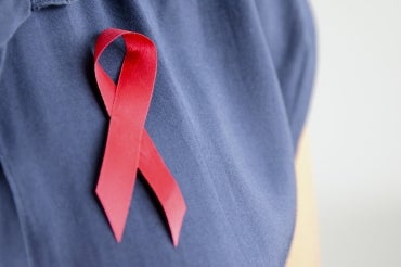Photo of red ribbon for World AIDS Day