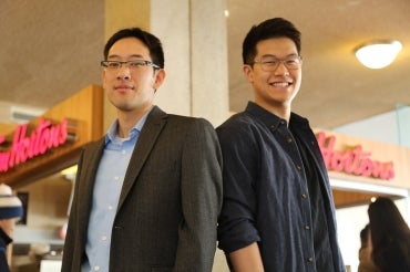 Photo of Timothy Chan and student