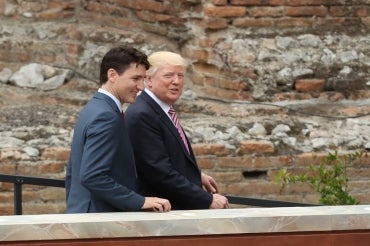 trudeau and trump at G7