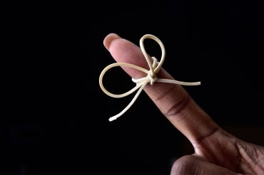 photo of string tied around a finger