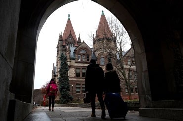 Photo of students on campus