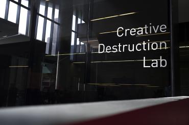 A sign reads Creative Destruction Lab