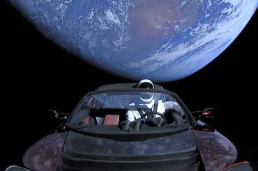 Photo of Tesla in space