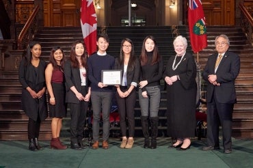 Photo of Scarborough class receiving award