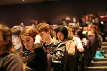 Photo of students taking exam