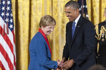 Photo of Jill Ker Conway and Barack Obama