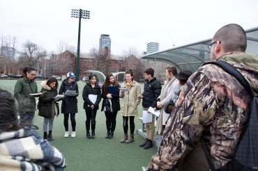 Photo of class on Back Campus