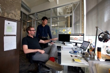 photo of Tianhao Wang and Stephan Anders