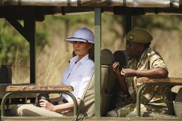 Photo of Melania Trump on safari