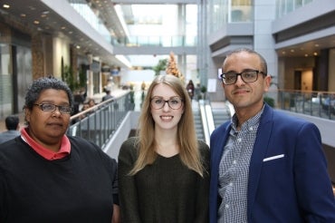 Amanda Hall and Lauren Ostrowski and Associate Professor Karim Mekhai