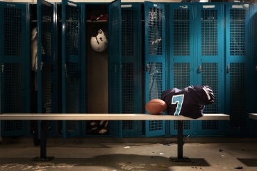 Photo of empty locker room