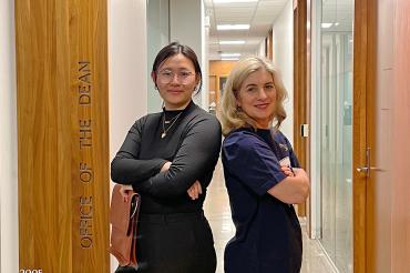 Second-year student Chelsea Wang and Faculty of Arts & Science Dean Melanie Woodin