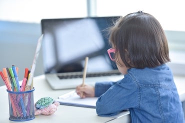 A child painting