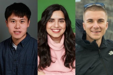 Left to right: Schulich Leaders and U of T graduates Will Kwan, Haleema Khan and Danny McInnis