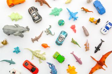 a variety of plastic children's toys