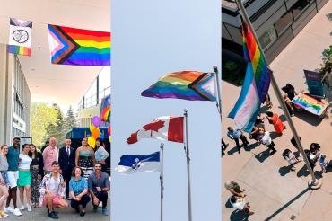 pride progress flag raising at the 3 U of T campuses