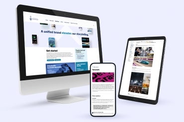 computer, smartphone and tablet with the brand portal webpage displayed on each