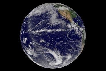 view of the pacfic ocean from space