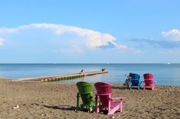 Toronto beach on a sunny summer day