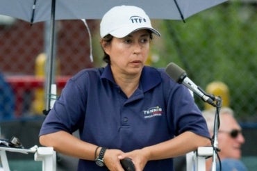 Alison Dias at a tennis match