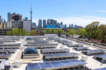 Exam centre solar panel installation