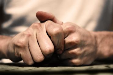 Stressed hands in a Flickr photo 