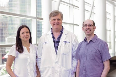 Photo of researchers Sonya MacParland, Ian McGilvray and Gary Bader