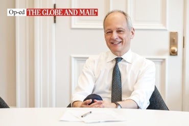 Meric Gertler with Globe and Mail banner