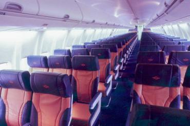 Cabin of a Southwest Airlines 737