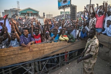 photo of protesters in Sudan