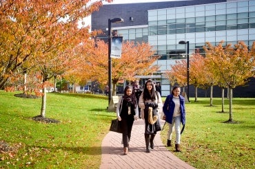 Photo of students on campus