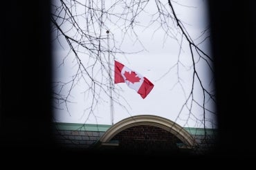 Photo of flag at half mast