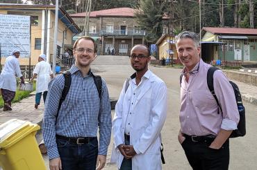 U of T faculty Karl Cuddy and Marco Caminiti with Ethiopian doctor
