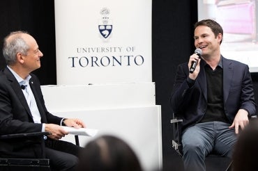 A picture of U of T president Meric Gertler and Google's Don Harrison