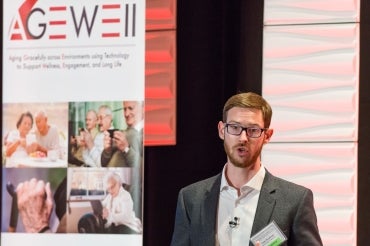 Liam Kaufman speaking at the AGE-WELL competition