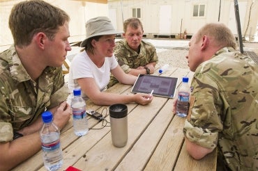 Laura Skidmore at Camp Bastion, Helmand, Afghanistan